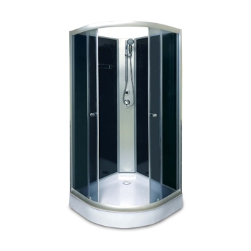 Aqualife Opal 508 C Fekete 80x80x205 cm Tető nélküli hátfalas zuhanykabin
