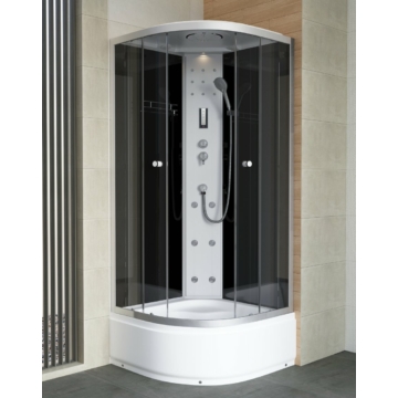 Sanimix Hidromasszázs zuhanykabin elektronikával negyedköríves 90x90x222 - Hidromasszázs kabinok elektronikával