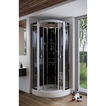 Sanimix Hidromasszázs zuhanykabin elektronikával negyedköríves 90x90x227 - Hidromasszázs kabinok elektronikával