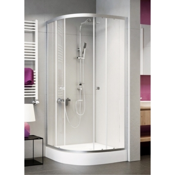 Sanimix Negyedköríves zuhanykabin , víztiszta üveggel 90x90x185 - Zuhanykabinok