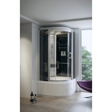 Sanimix Hidromasszázs zuhanykabin elektronikával negyedköríves 100x100x222 - Hidromasszázs kabinok elektronikával