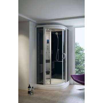 Sanimix Hidromasszázs zuhanykabin elektronikával negyedköríves 100x100x222 - Hidromasszázs kabinok elektronikával