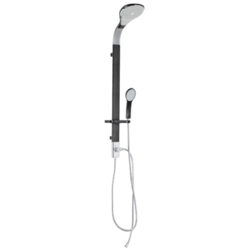 Sanotechnik Superflex zuhanyszett esőztető fejzuhannyal, csaptelep nélkül, fekete AS903