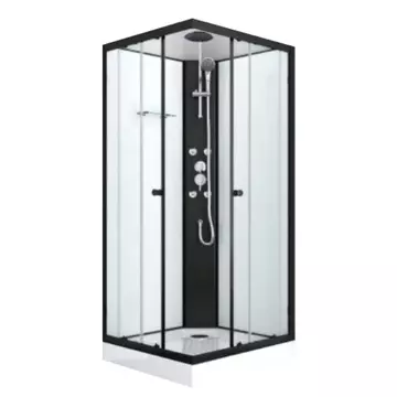 Sanotechnik STIL 2 hidromasszázs zuhanykabin, fekete PS18B