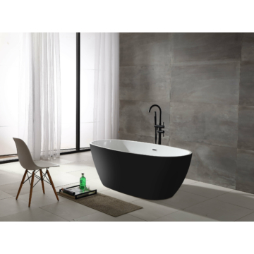Sanotechnik MANHATTAN szabadon álló fürdőkád, fekete,fehér 170 x 80,6 x 60 cm