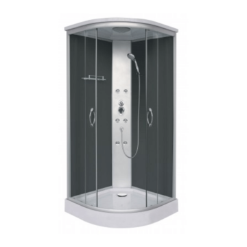 Sanotechnik Hidromasszázs zuhanykabin, fekete 90x90x215cm