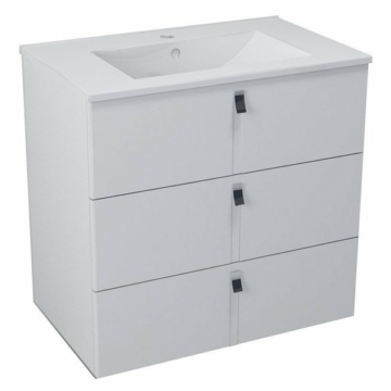 Sapho MITRA 75,5x70x46cm mosdótartó szekrény 3 fiókkal, mosdó nélkül fehér, MT081