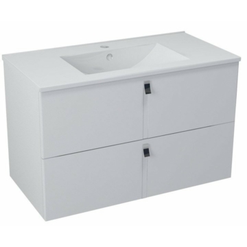 Sapho MITRA mosdótartó szekrény, 2 fiókkal, 89,5x55x46cm, fehér