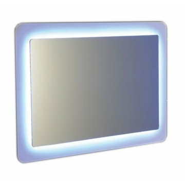 Sapho LORDE tükör fehér üveg kerettel led világítással, húzkapcsolóval 90x60 cm, NL602