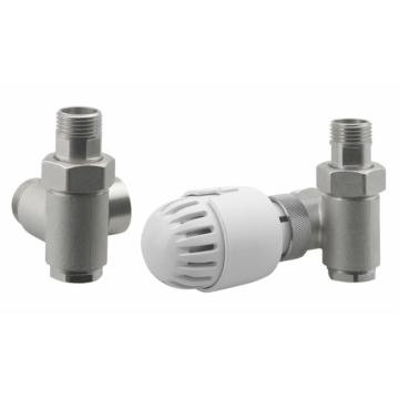 Aqualine ECO COMBI csatlakozókészlet termosztáttal, jobbos, nikkel/fehér CP994