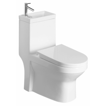 Aqualine Hygie monoblokkos WC, alsó-hátsó kifolyású, WC-ülőkével, mosdóval PB104