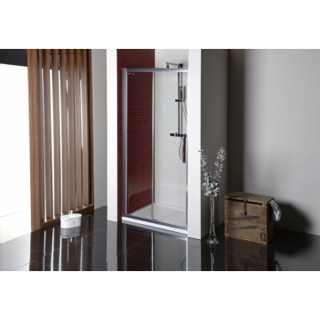Sapho POLYSAN ARCHITEX LINE zuhanyfal, lyukakkal EVEREST törölközőtartóhoz, 90x199cm, 8mm-es edzett transzparent üveg