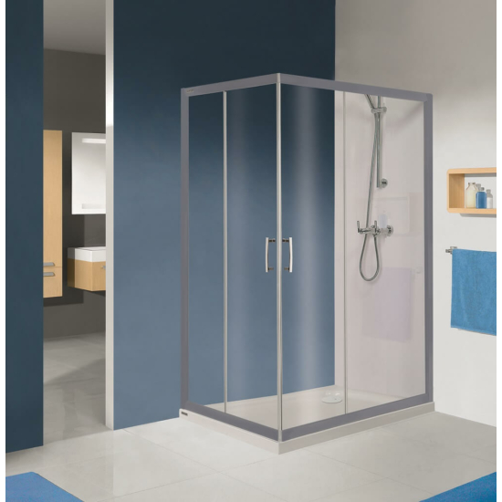 Sanplast KN/TX5b-90x120-S sbGY szögletes zuhanykabin, tolós, sarokbelépős, 5mm, 190cm magas KN/TX5b-90x120 sbGY