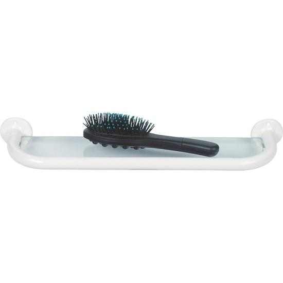 Aqualine WHITE LINE KOVEX Polc üveggel 40 cm, fehér, 8001