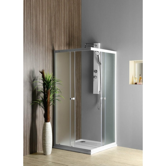 Aqualine Alain szögletes zuhanykabin, 90x90cm, BRICK üveg, 4mm, 185cm magas BTQ900