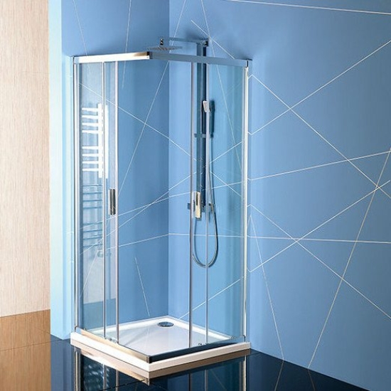 Sapho Polysan Easy Line szögletes zuhanykabin, 900x900mm, transzparent üveg, 6mm, 190cm magas EL5115