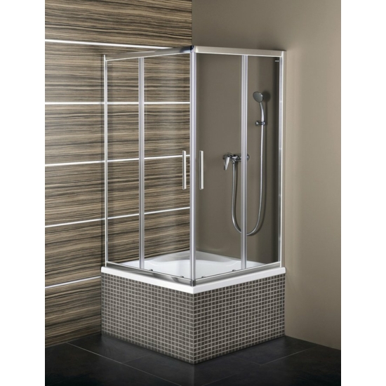 Sapho POLYSAN CARMEN zuhanykabin, tolóajtóval, 90x90x165cm, transzparent üveg