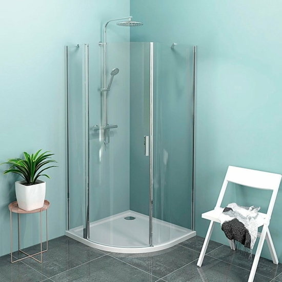 Sapho Polysan Zoom Line íves zuhanykabin, balos, 900x900mm, transzparent, króm, 6mm, 190 cm magas ZL2615L