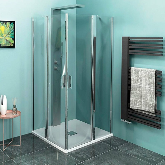 Sapho Polysan Zoom Line szögletes zuhanykabin, 900x900mm, transzparent, króm, 6mm, 190cm magas ZL5415