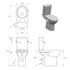Kép 8/8 - Sapho Etiuda WC mozgáskorlátozottaknak, Clean ON, hátsó kifolyású, Rimless, 45,5cm, WC-ülőke nélkül