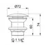 Kép 2/2 - Sapho MINIMAL nem zárható leeresztő, túlfolyó nélküli mosdókhoz, 1’’1/4, inox