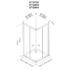 Kép 8/8 - Aqualine Alain szögletes zuhanykabin, 80x80cm, BRICK üveg, 4mm, 185cm magas