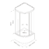 Kép 5/5 - Aqualine Arlen íves zuhanykabin, 90x90x150cm, fehér profil, matt BRICK üveg , 4mm, 150 cm magas