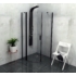 Kép 1/6 - Sapho Polysan Zoom Line Black íves zuhanykabin, jobbos, 900x900mm, transzparent, fekete, 6mm, 200 cm magas ZL2615BR
